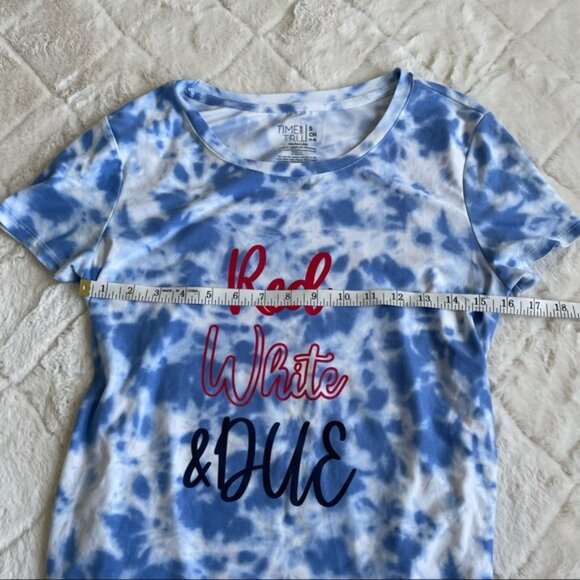 Time And Tru | "Red, White and Due" Pregnancy Anouncement Tee | Size Small - Picture 7 of 8